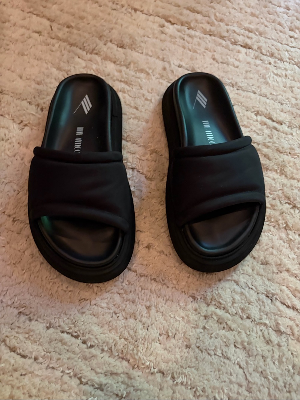 The Attico Black Slide Sandals